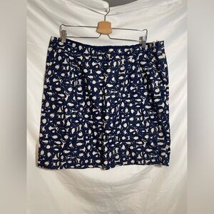 Boden Blue and Cream Patterned Skirt